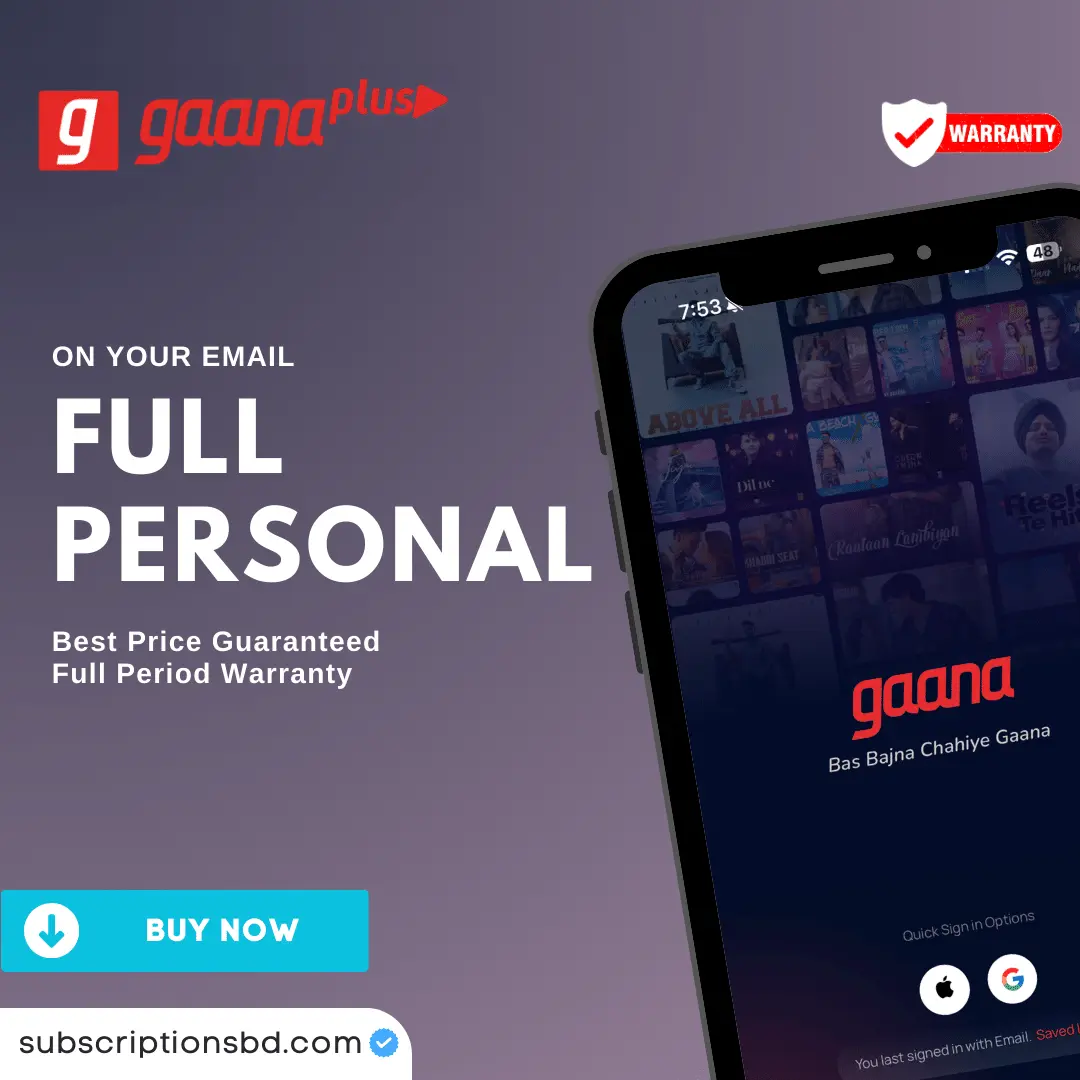 Gaana Personal Year Subscription Coupon Subcription BD