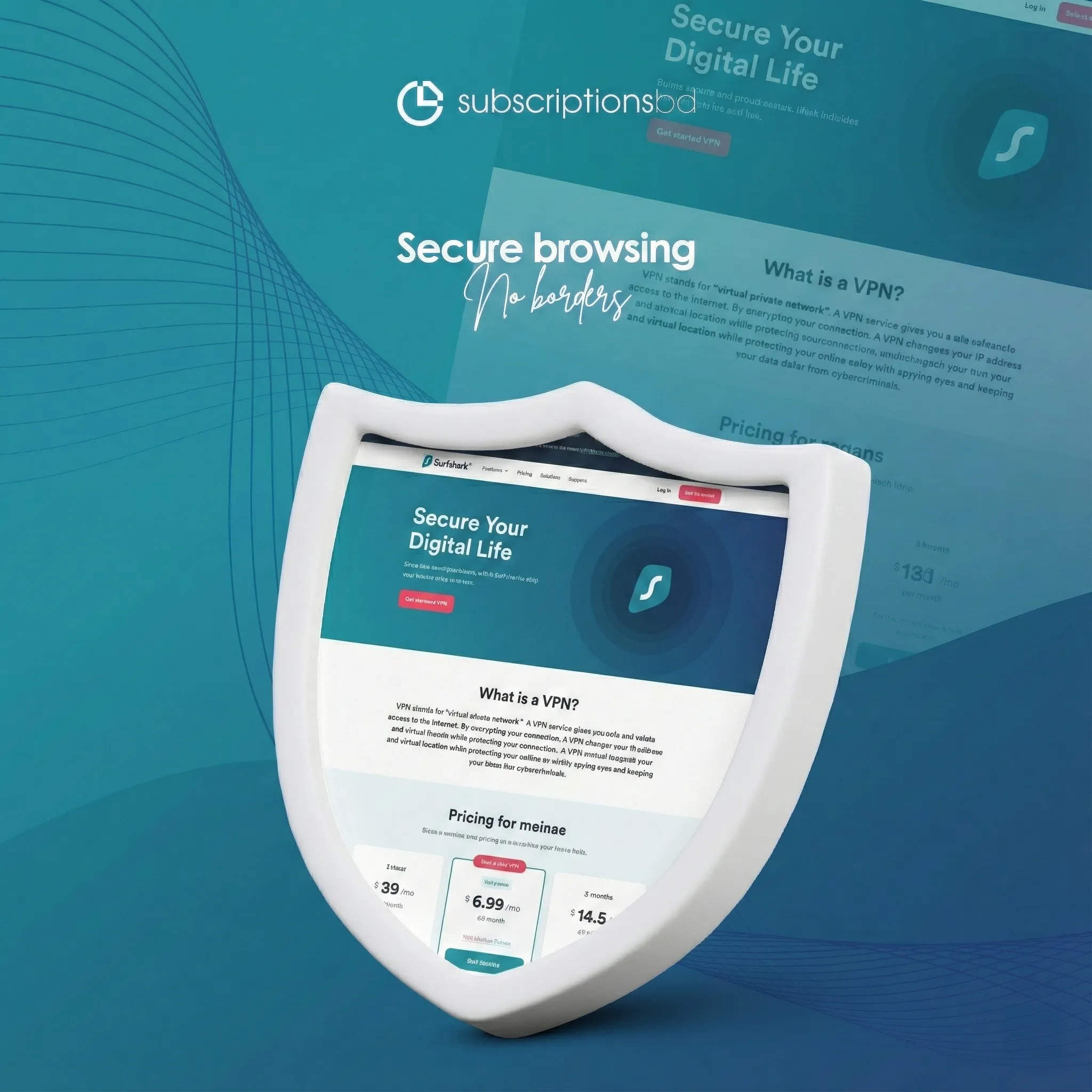 Surfshark VPN subscription bd - secure fast VPN for Bangladesh with Bkash Nagad payment options